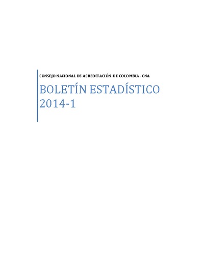 Boletín Estadístico 2014