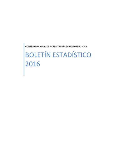 Boletín Estadístico 2016