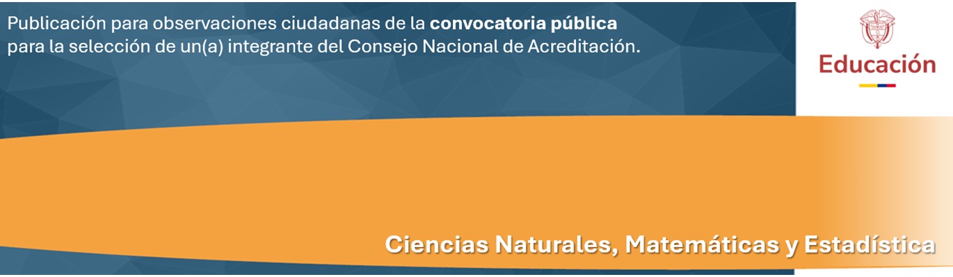 Banner convocatoria Ciencias Naturales, matemáticas y estadística