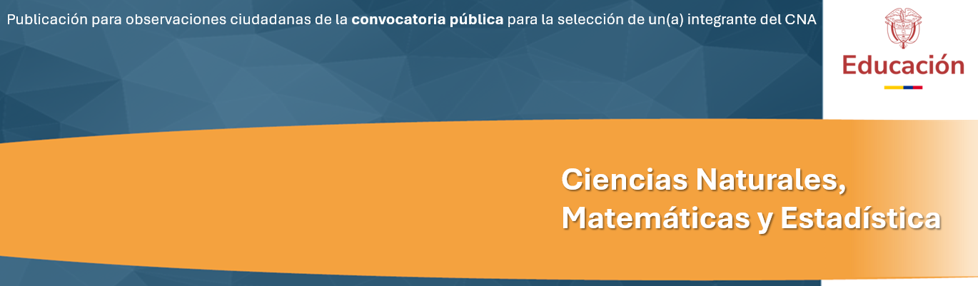 Banner convocatoria Ciencias Naturales, matemáticas y estadística